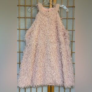 POL Shag 60s Mod Pink Flamingo Feather Style Party A Line Dress L NWOT
